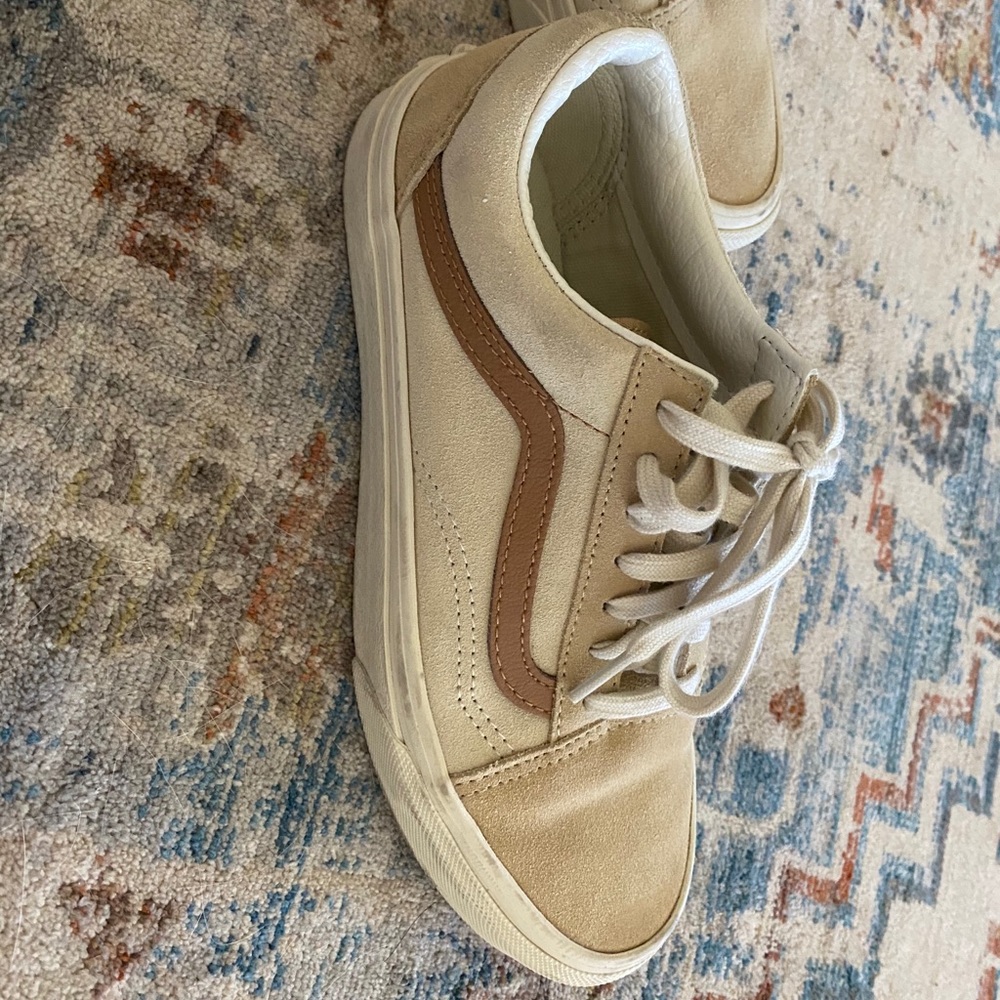 Camel and beige vans